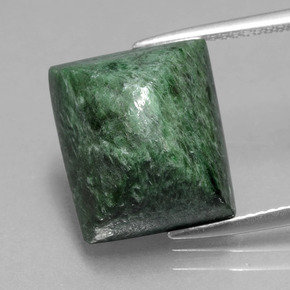 13.44 ct Green Maw-Sit-Sit Gemstone, Maw-Sit-Sit Gem in Baguette Cabochon Shape for Sale.