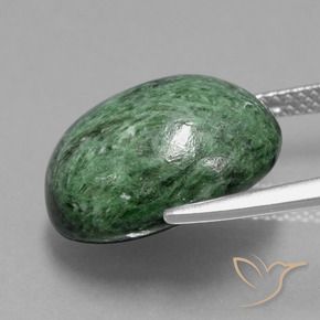 Maw-Sit-Sit Gemstone in 15.9 x 13.3 mm Size for Sale, Maw-Sit-Sit Stone in Medium Green Color