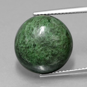 12.63 ct Green Maw-Sit-Sit Gemstone, Maw-Sit-Sit Gem in Round Cabochon Shape for Sale.