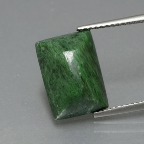 6.83 ct Green Maw-Sit-Sit Gemstone, Maw-Sit-Sit Gem in Baguette Cabochon Shape for Sale.
