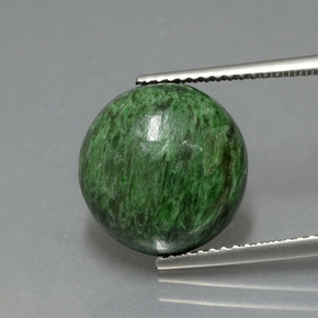 7.38 ct Green Maw-Sit-Sit Gemstone, Maw-Sit-Sit Gem in Round Cabochon Shape for Sale.