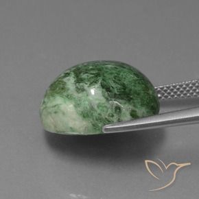 Maw-Sit-Sit Gemstone in 15.2 x 12.9 mm Size for Sale, Maw-Sit-Sit Stone in Medium Green Color