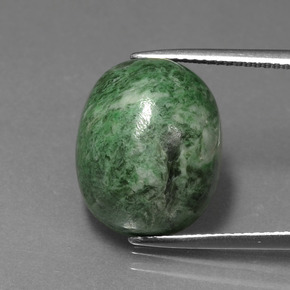 Medium Green Мау-сит-сит Камень - 16.7ct Овал Кабошон (ID: 407441)