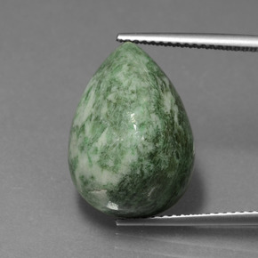 Earthy Green Мау-сит-сит Камень - 15.7ct Груша Кабошон (ID: 407445)
