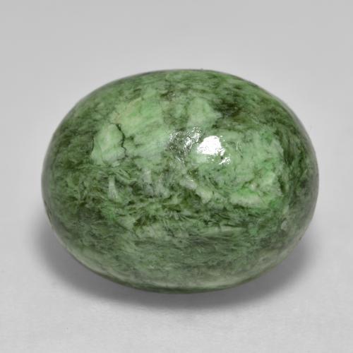 Earthy Green Мау-сит-сит Камень - 13.1ct Овал Кабошон (ID: 407547)
