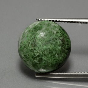 12.92 ct Green Maw-Sit-Sit Gemstone, Maw-Sit-Sit Gem in Round Cabochon Shape for Sale.