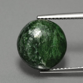 6.20 ct Green Maw-Sit-Sit Gemstone, Maw-Sit-Sit Gem in Round Cabochon Shape for Sale.
