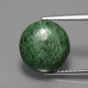 5.35 ct Green Maw-Sit-Sit Gemstone, Maw-Sit-Sit Gem in Round Cabochon Shape for Sale.
