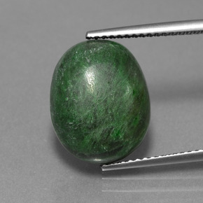 Темно-зеленый Мау-сит-сит Камень - 8.8ct Овал Кабошон (ID: 407640)