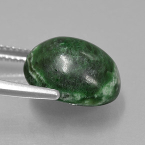Maw-Sit-Sit Gemstone in 13.5 x 11.2 mm Size for Sale, Maw-Sit-Sit Stone in Deep Green Color