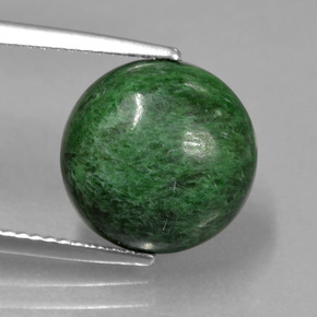 6.40 ct Green Maw-Sit-Sit Gemstone, Maw-Sit-Sit Gem in Round Cabochon Shape for Sale.