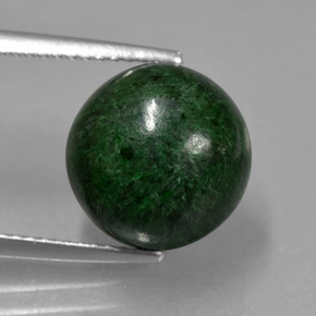 7.24 ct Green Maw-Sit-Sit Gemstone, Maw-Sit-Sit Gem in Round Cabochon Shape for Sale.