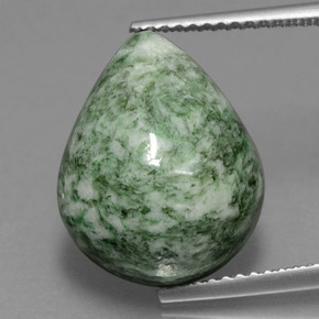 11.53 ct Green Maw-Sit-Sit Gemstone, Maw-Sit-Sit Gem in Pear Cabochon Shape for Sale.
