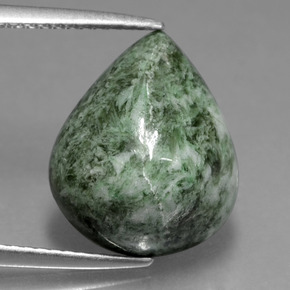 Earthy Green Maw-Sit-Sit Gem - 8.3ct Pear Cabochon (ID: 407874)