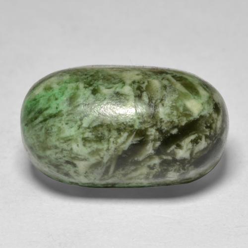 Earthy Green Мау-сит-сит Камень - 12.2ct Овал Кабошон (ID: 473968)