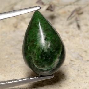 5.93 ct Green Maw-Sit-Sit Gemstone, Maw-Sit-Sit Gem in Pear Cabochon Shape for Sale.