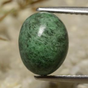 4.29 ct Green Maw-Sit-Sit Gemstone, Maw-Sit-Sit Gem in Oval Cabochon Shape for Sale.