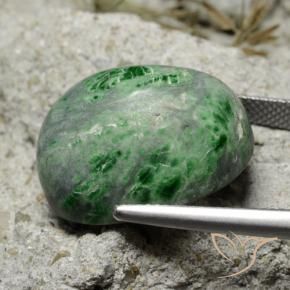Maw-Sit-Sit Gemstone in 20.9 x 17.4 mm Size for Sale, Maw-Sit-Sit Stone in Dark Green Color