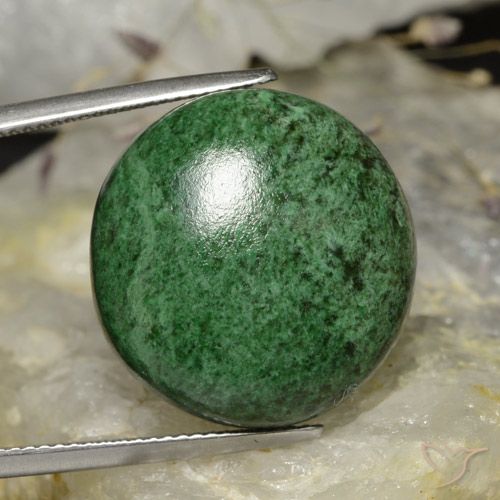 32.74ct Natural Deep Green Maw-Sit-Sit, Round, Opaque