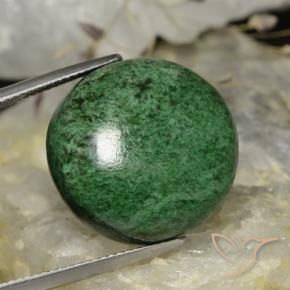 32.74 ct Green Maw-Sit-Sit Stone, Natural Maw-Sit-Sit in Round Cabochon Shape for Sale