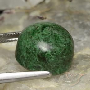 Maw-Sit-Sit Gemstone in 15 mm (calibrated) Size for Sale, Maw-Sit-Sit Stone in Deep Green Color