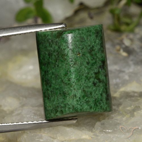 16.56ct Natural Deep Green Maw-Sit-Sit, Baguette, Opaque