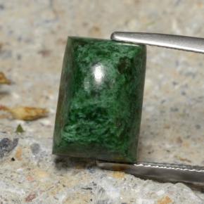 8.55 ct Green Maw-Sit-Sit Gemstone, Maw-Sit-Sit Gem in Baguette Sugarloaf Cabochon Shape for Sale.