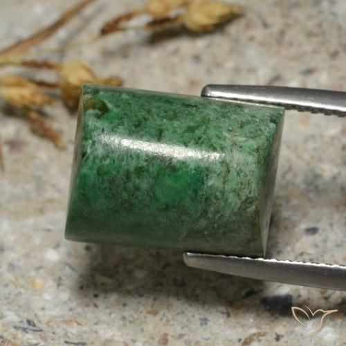 11.45 ct Green Maw-Sit-Sit Stone, Natural Maw-Sit-Sit in Baguette Sugarloaf Cabochon Shape for Sale