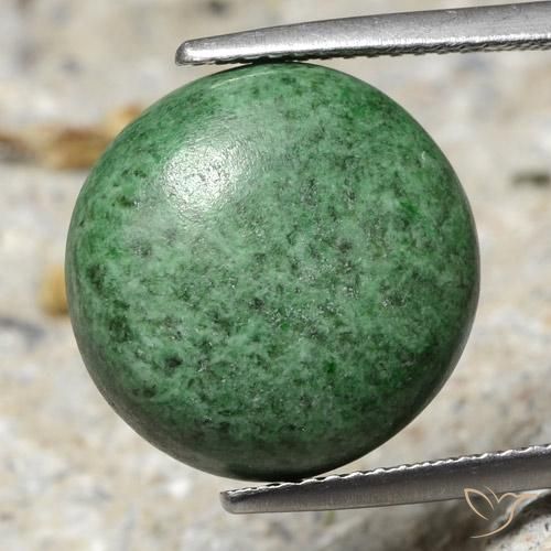 Medium Green Mawsitsit Edelstein - 12.9ct Rund Cabochon (ID: 476979)