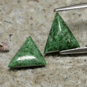 2.03 ctw Green Maw-Sit-Sit Gemstones, Maw-Sit-Sit Gems in Trillion Cabochon Shape for Sale.
