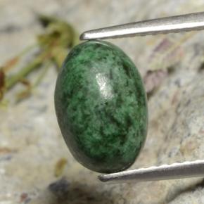 2.54 ct Green Maw-Sit-Sit Gemstone, Maw-Sit-Sit Gem in Oval Cabochon Shape for Sale.