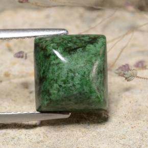 6.86 ct Green Maw-Sit-Sit Gemstone, Maw-Sit-Sit Gem in Square Sugarloaf Cabochon Shape for Sale.