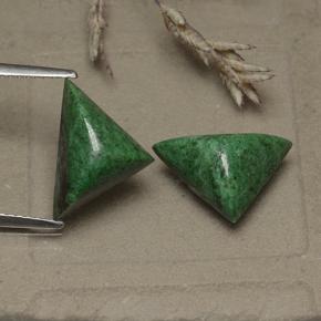 7.46 ctw Green Maw-Sit-Sit Stones, Natural Maw-Sit-Sit in Trillion Cabochon Shape for Sale
