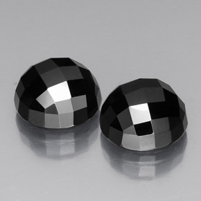 18.82 ct Black Melanite Stone, Natural Melanite in Round Rose-Cut Shape for Sale