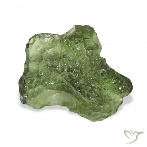 10.51 ct Green Moldavite Stone, Natural Moldavite in Freeform Shape for Sale