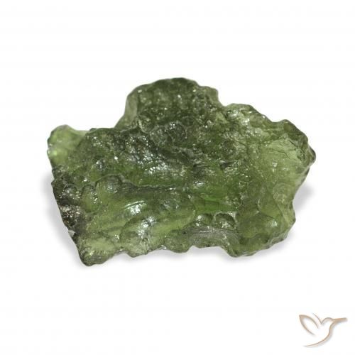 Moldavite Gemstone in 20 x 16.3 mm Size for Sale, Moldavite Stone in Earth Green Color