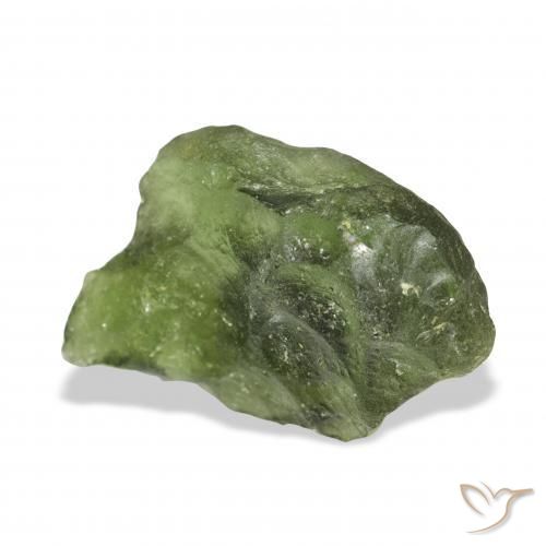 12.24 ct Green Moldavite Stone, Natural Moldavite in Freeform Shape for Sale