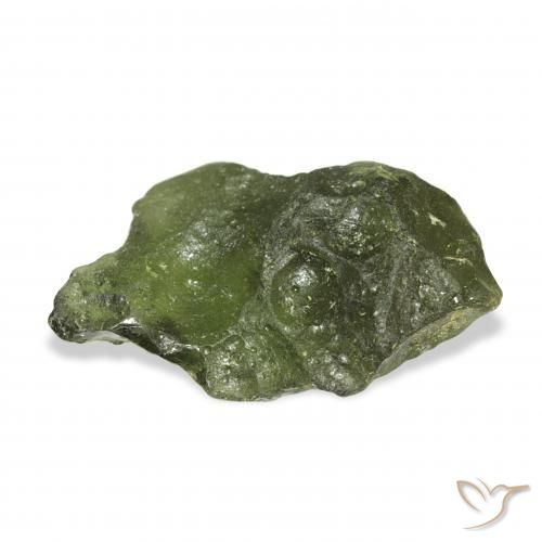 Moldavite Gemstone in 24.3 x 15 mm Size for Sale, Moldavite Stone in Warm Green Color