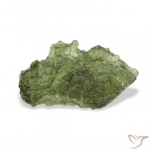 7.27 ct Green Moldavite Gemstone, Moldavite Gem in Freeform Shape for Sale.