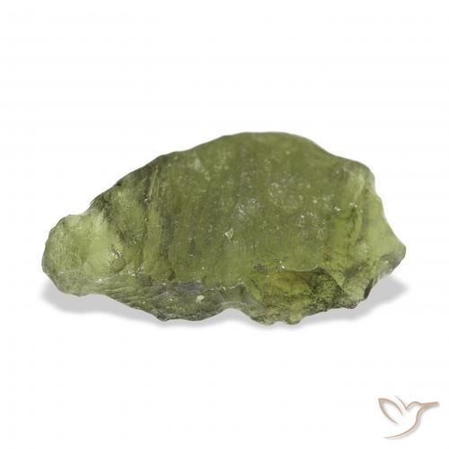 Moldavite Gemstone in 26.1 x 16.6 mm Size for Sale, Moldavite Stone in Warm Green Color