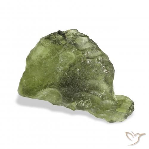 10.77 ct Green Moldavite Stone, Natural Moldavite in Freeform Shape for Sale