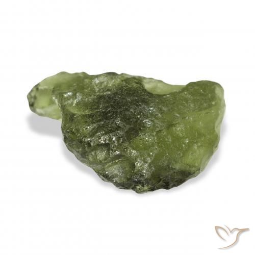 Moldavite Gemstone in 22.3 x 19.8 mm Size for Sale, Moldavite Stone in Warm Green Color