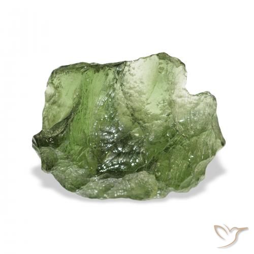 8.87ct Natural Medium Green Moldavite, Fancy, Translucent
