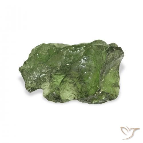 Moldavite Gemstone in 19.1 x 15.4 mm Size for Sale, Moldavite Stone in Medium Green Color