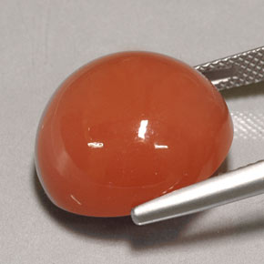 Moonstone Gemstone in 16.8 mm Size for Sale, Moonstone Stone in Mocha Orange Color
