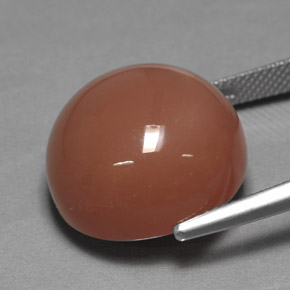 Moonstone Gemstone in 17 mm Size for Sale, Moonstone Stone in Mocha Orange Color
