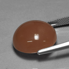 Moonstone Gemstone in 17.1 mm Size for Sale, Moonstone Stone in Mocha Orange Color