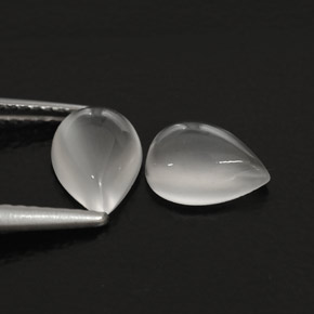 2.27 ct White Moonstone Stone, Natural Moonstone in Pear Cabochon Shape for Sale