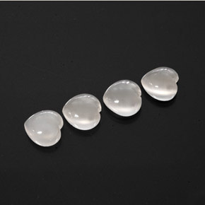 9.35 ct White Moonstone Stone, Natural Moonstone in Heart Cabochon Shape for Sale