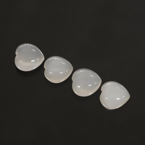 8.72 ct White Moonstone Stone, Natural Moonstone in Heart Cabochon Shape for Sale